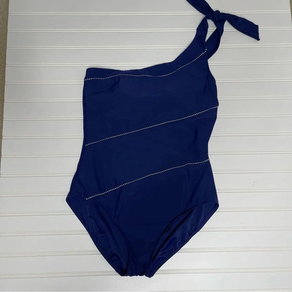 TALBOTS MIRACLESUIT® ONE SHOULDER ONE PIECE modest summer pool vacation cruise - Picture 4 of 8